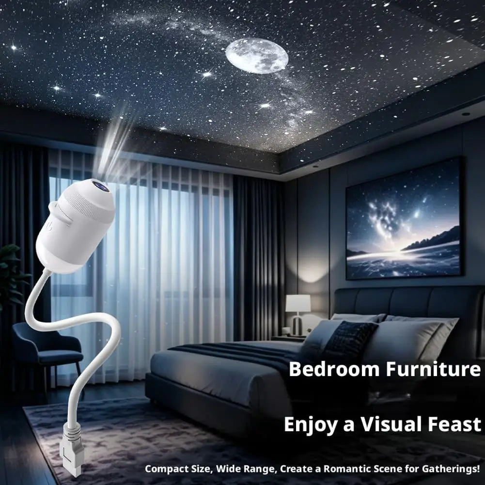 Car HD Smart Dynamic Holographic Night Light Projector USB Galaxy Projector 3/6/12/24 Projection Films Bedroom Night Sleep Light