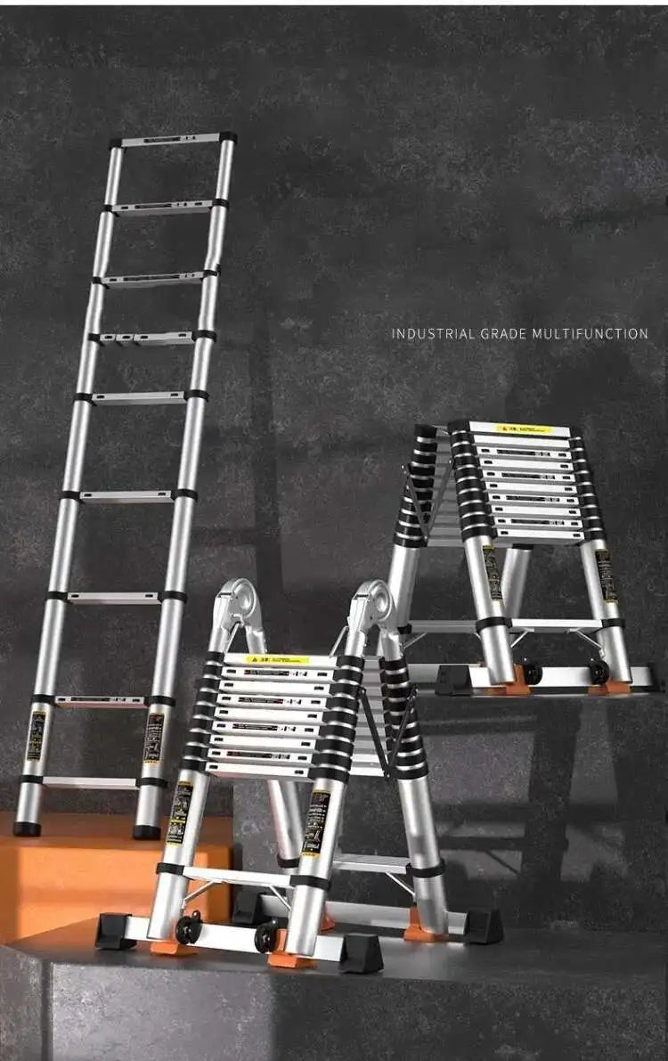 Alloy Telescopic Step Ladder Multi-functional Lifting Engineering Stairs Thickened Herringbone Ladders Folding Stairs