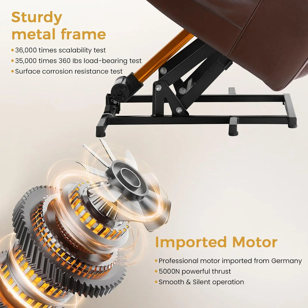 PARKOL Power Lift Recliner Chair for Elderly & Seniors, Breathable Leather Electric Recliner with Vibration Massage & Lumbar