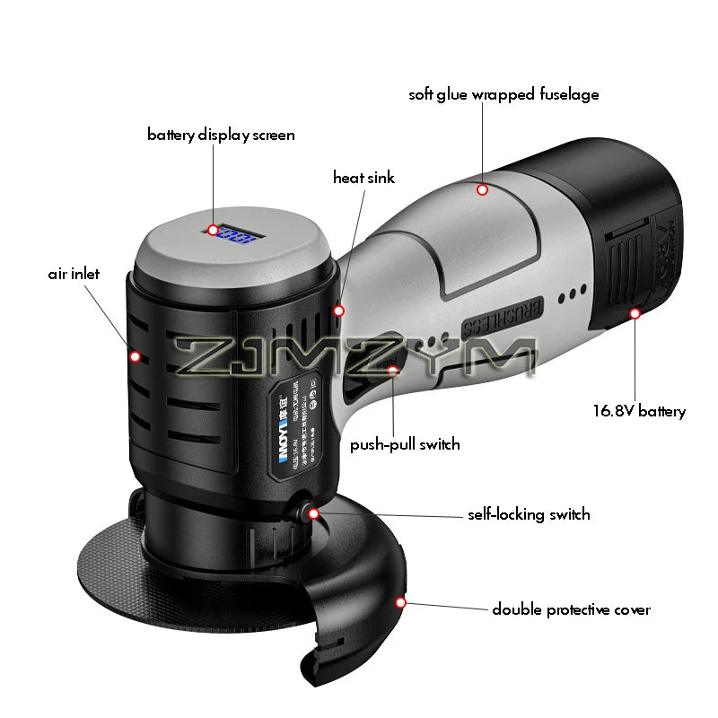 Brushless Mini Angle Grinder Portable Lithium Battery Portable Small  Polishing Grinding Cutting Machine Household Power Tool