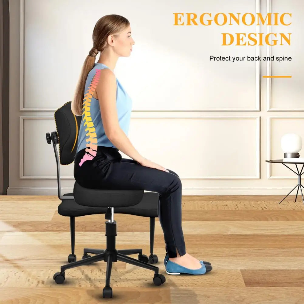 Meditation Yoga Chair with Back Support Cross Legged Office Chair with Wheels Criss Cross Desk Kneeling Chair for Home Yoga