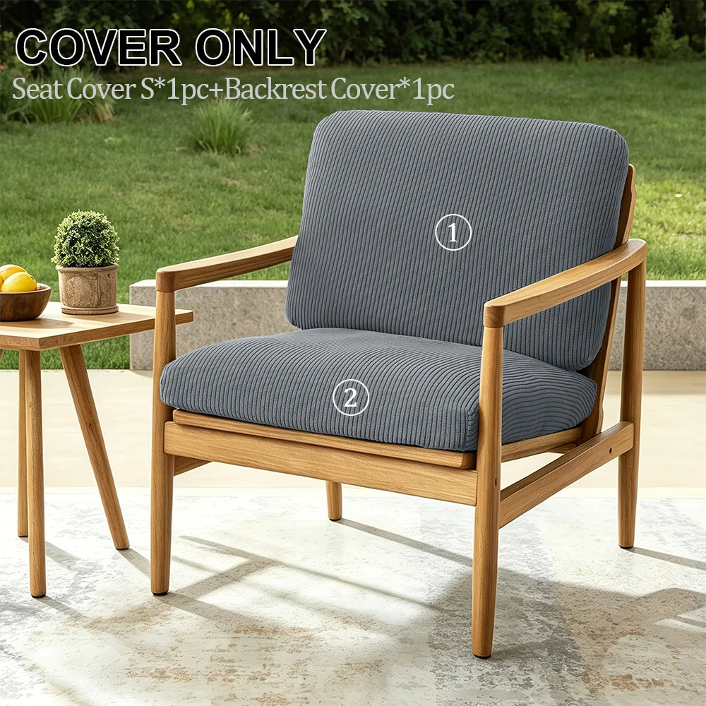 2pcs Striped Jacquard Sofa Cover Elastic Thick Chair Seat Cushion Cover Sectional Sofa Case Slipcover Living Room Garden Decor