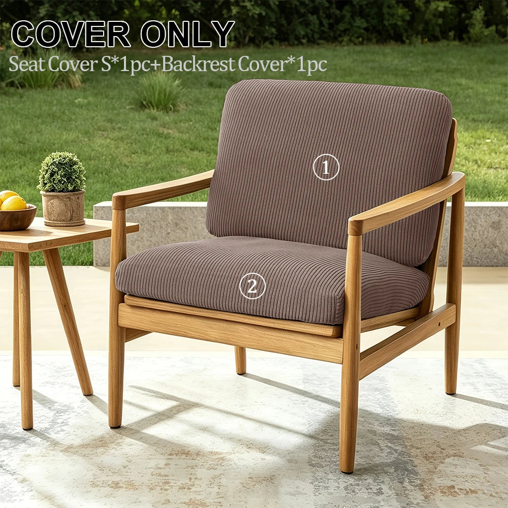 2pcs Striped Jacquard Sofa Cover Elastic Thick Chair Seat Cushion Cover Sectional Sofa Case Slipcover Living Room Garden Decor