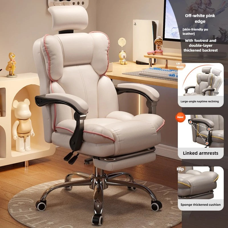 Home Comfort E-sports Chair Sedentary Study Computer Chair Office Sofa Seat Live Streaming Host Live Stream Swivel Chair
