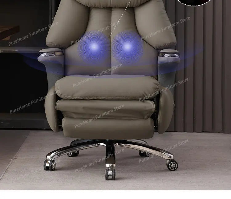 Smart Electric Executive Office Chair with Ventilation - Reclining Massage CEO Chair for Home Professional Use Furniture