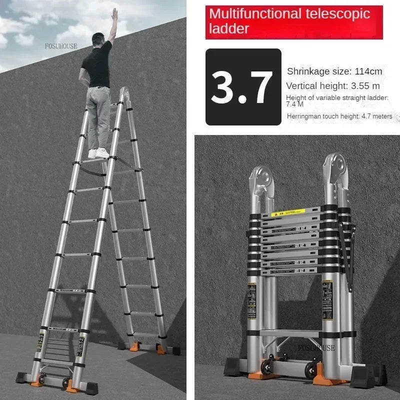 Folding Ladder for Construction Site Metal Telescopic Modern Thickened Ladders Creative Multifunctional Step Ladders for Home G