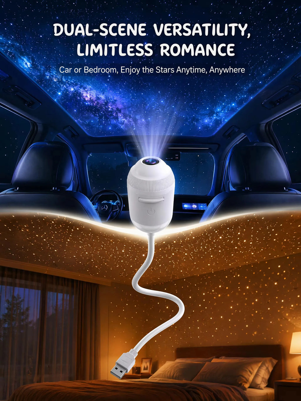 24 Projection Slides USB Plug-in Galaxy Star Projector Night Light Nebula Aurora Starry Sky Projector Light For Bedroom Decor