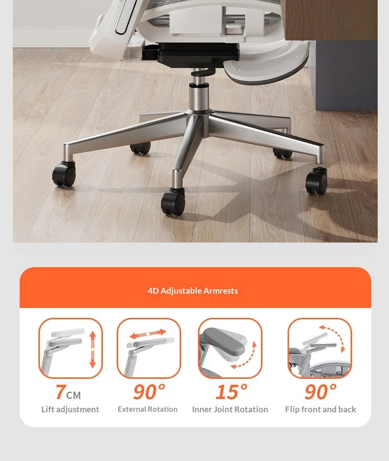 Ergonomic Office Chair Gaming Computer Chair Recliner Adjustable Height Lumbar Support Headrest Mesh Swivel Wheels Office Chairs