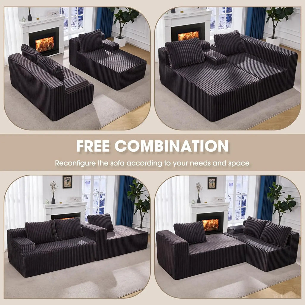 Modular Sectional Sofa Couches L-Shape Couch 3 Seat Modular Sofa Memory Foam Sectional Couches for Living Room,, Customized