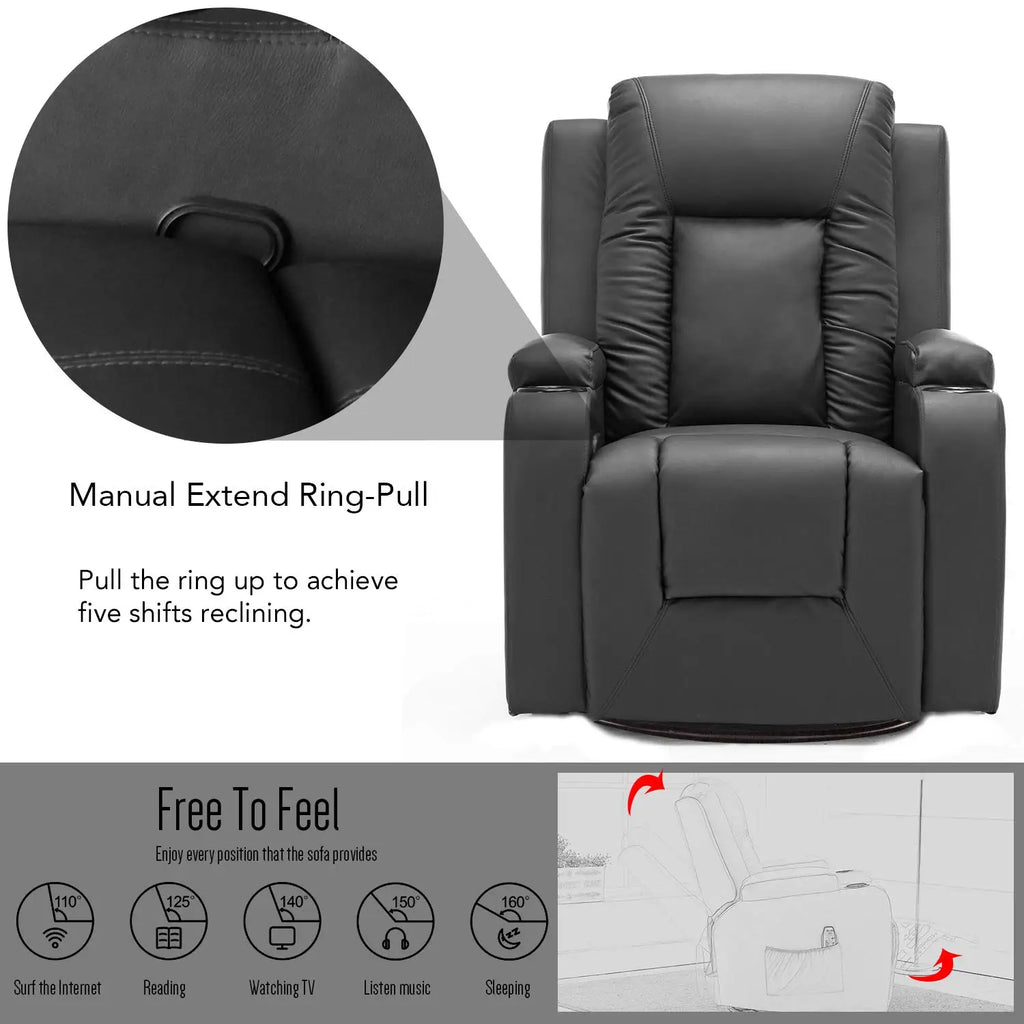 Newest Design Multifunctional Office Powered Massage Recliner Sofa Chair With Foot Rest