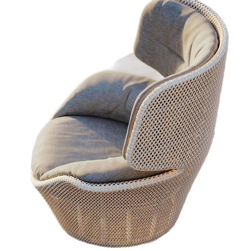 Outdoor sofa courtyard garden single rattan chair villa open-air rattan small coffee table