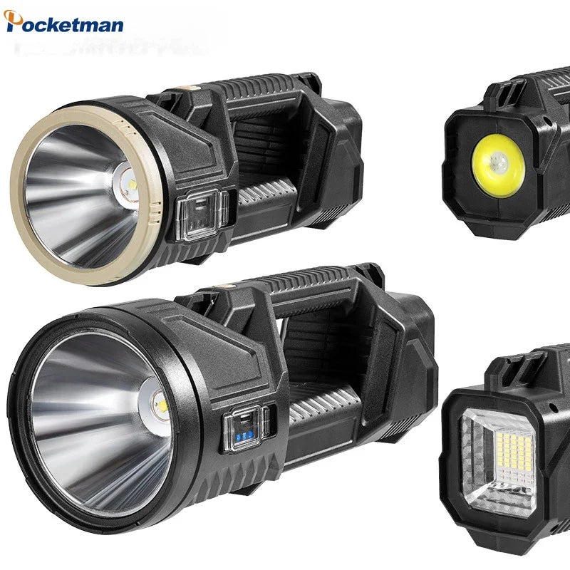 Powerful P70 LED Work Light USB Rechargeable Searchlight Spotlight Portable Flashlight Camping Lantern Torch Floodlight