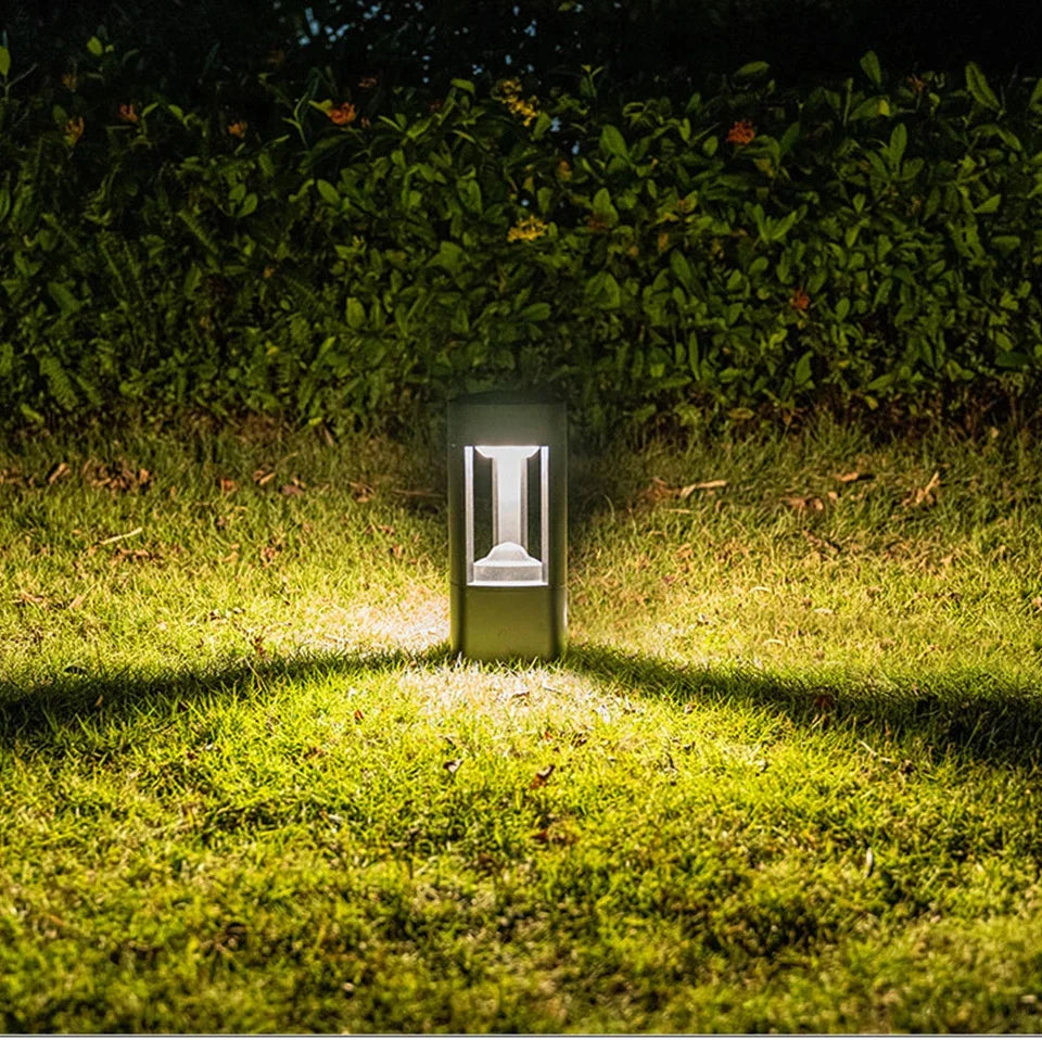 Outdoor LED Bollard Landscape Light Black Garden Pathway Lighting Fixtures Floor Lawn Lamp for Pillar Driveway Patio Yard Decora
