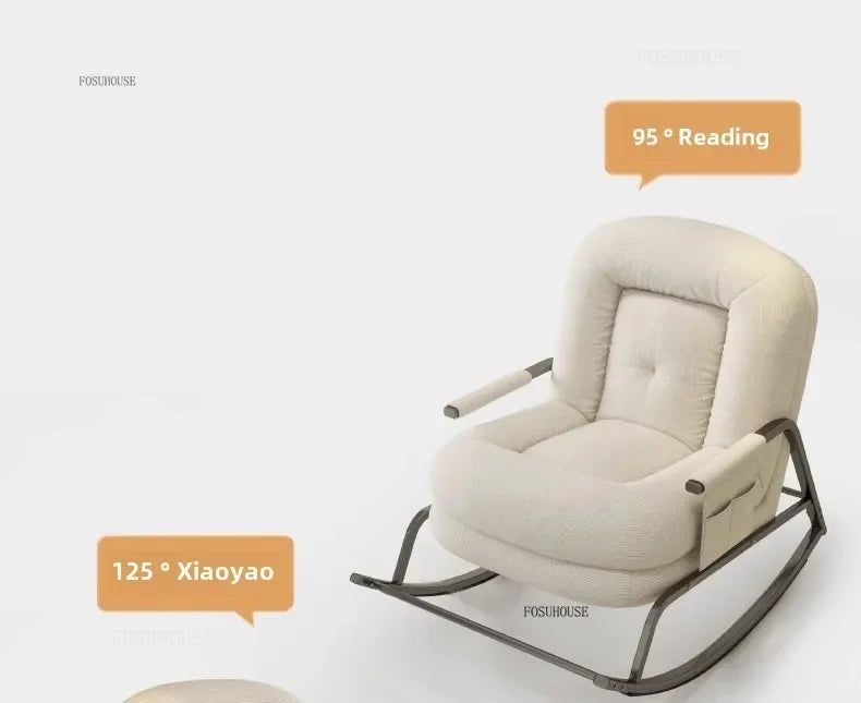 Modern Corduroy Living Room Chair Multifunctional Lazy Chair with Backrest for Balcony Home Leisure Creative Design