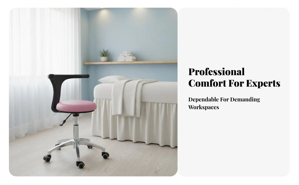 Adjustable Rolling Seat with Spine 360-Degree rotationDegree Rotating Medical Stool Easy to Clean Sturdy Duty for Doctors