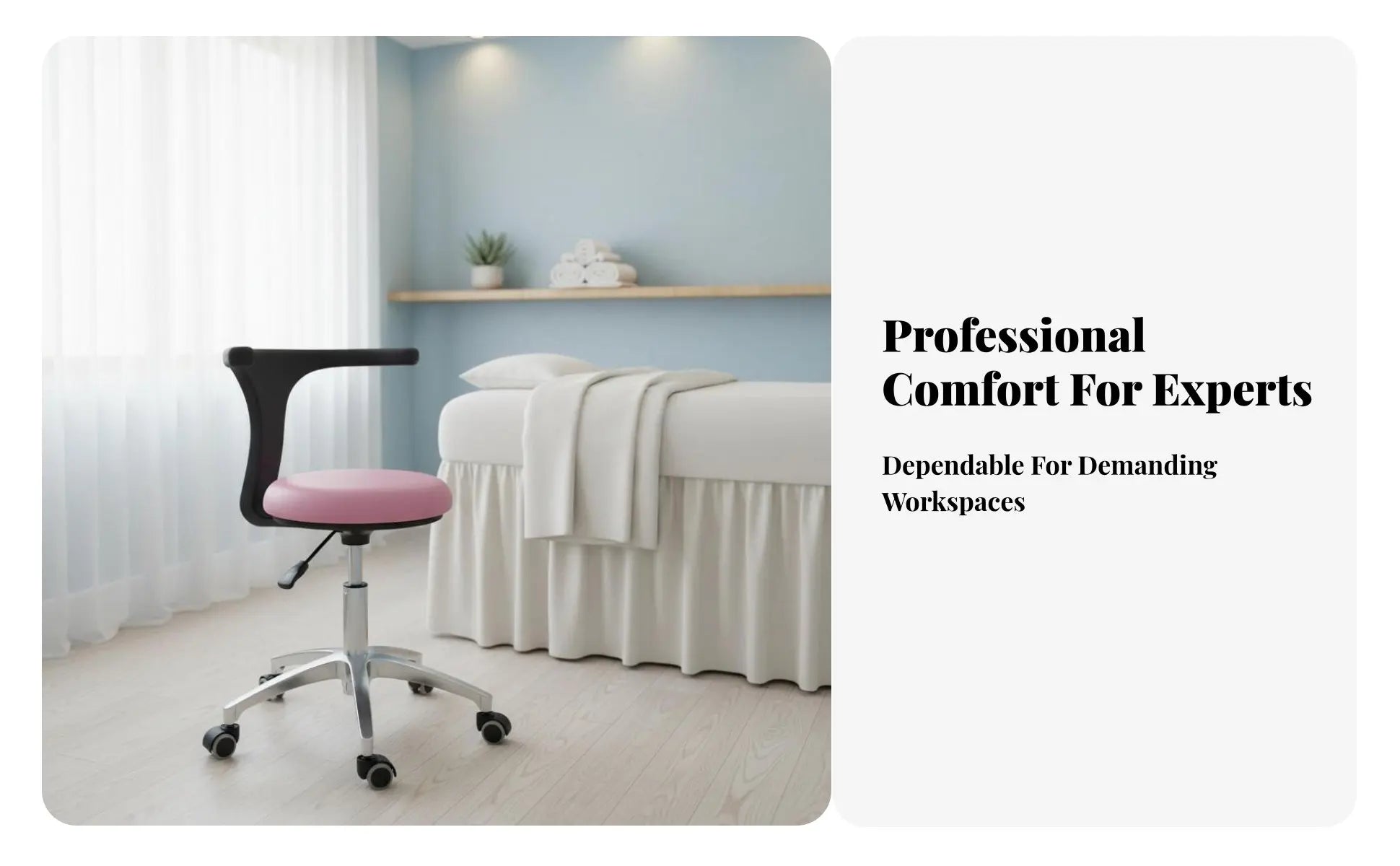 Adjustable Rolling Seat with Spine 360-Degree rotationDegree Rotating Medical Stool Easy to Clean Sturdy Duty for Doctors