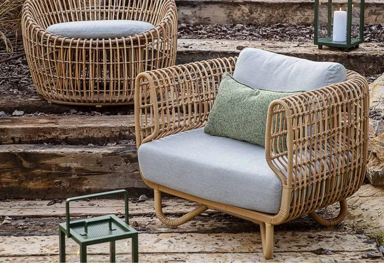 Modern Rattan Garden Sofa Set Outdoor Patio Furniture Leisure Lounge Couch Wicker Balcony Villa Single Seat Lazy Chair