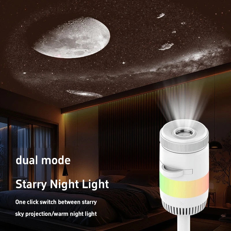 2-in-1 USB Galaxy Star Sky Projector Night Light 360° Adjustable Brightness Nebula Star Projector Lamp For Car Bedroom Xmas Gift