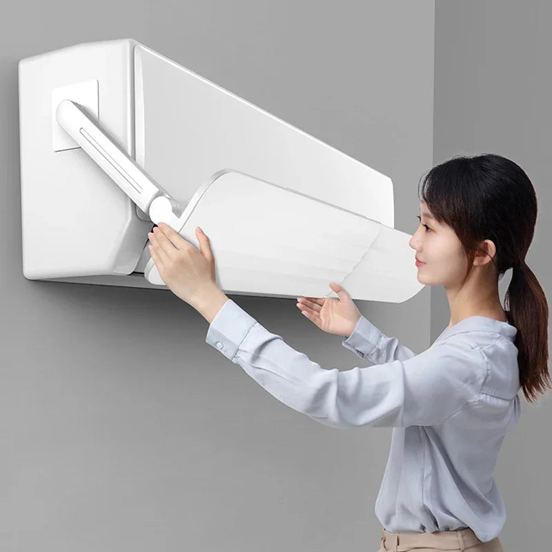 Adjustable Air Conditioner Deflector Telescopic Windshield Confinement Air Deflector  Windshield Dust Cover for Home
