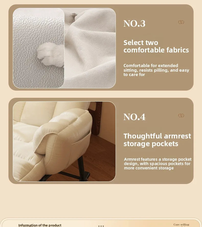 Lazy Rocking Chair Home Retro Balcony Leisure Folding Reclining Chair Sofa Chair Bedroom Single Person Can Sit And Lie Down