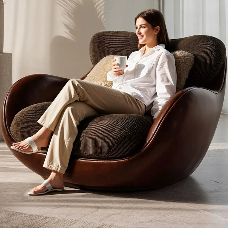 Design Meditation Living Room Chairs Swivel Recliners Back Stool Living Room Chairs Egg Lazy Fotel Bujany Home Furniture