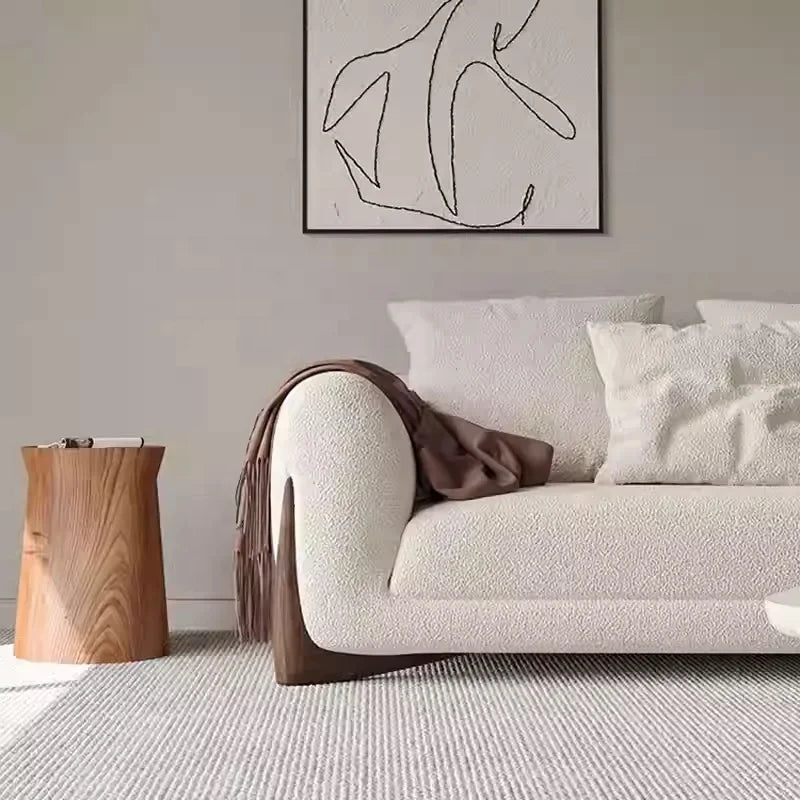 # Nordic Modern Luxury Cream White Sherpa Living Room Sofa Set Velvet Modular 3-seater Apartment Villa Hotel Leisure Sof