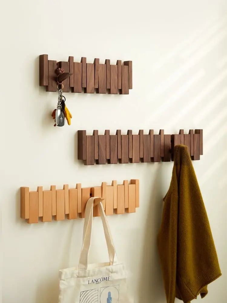 Modern mat Real Wood Pine Key Ra Entrance lway Walnut Door Ba Coat Hook Russian Origin Non-Piercing Installation