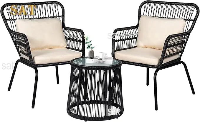 # New Arrival 3 Pieces Outdoor Furniture Set Patio Rattan Wicker Chairs