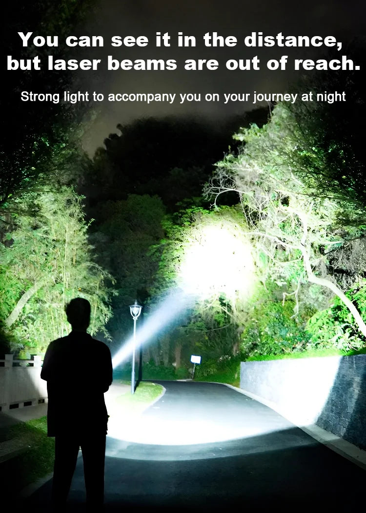 Extra Large Flashlight 22/27/38.5cm Outdoor Solar Flashlight Rechargeable Searchlight Long Range Carry Super Bright  Flashlight
