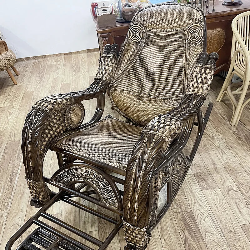Rattan Easy chair Balcony recliner couch, Indonesian agate rattan Leisure balcony chair
