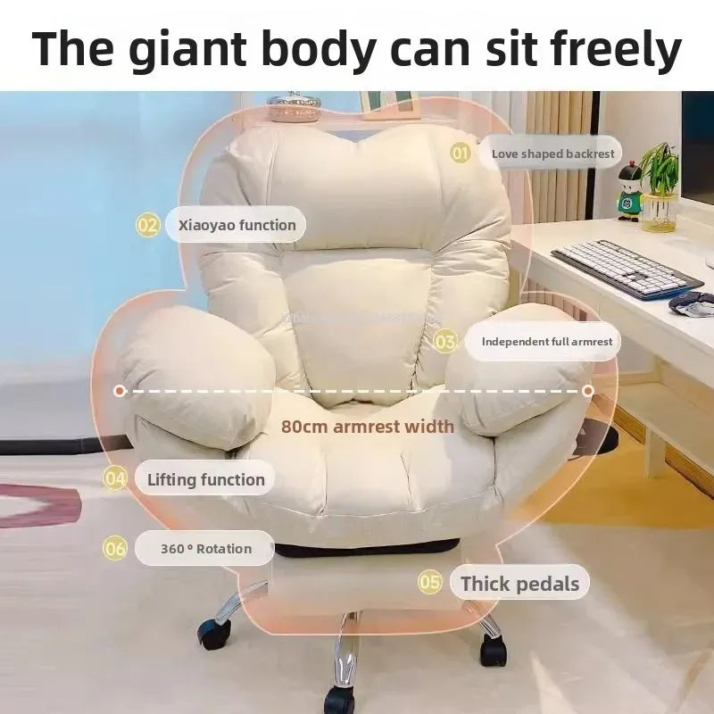 Living Room Restaurant Furniture Computer Chair Lazy Sofa Chair Home Comfortable Sedentary Study Backrest Bedroom Office Chair