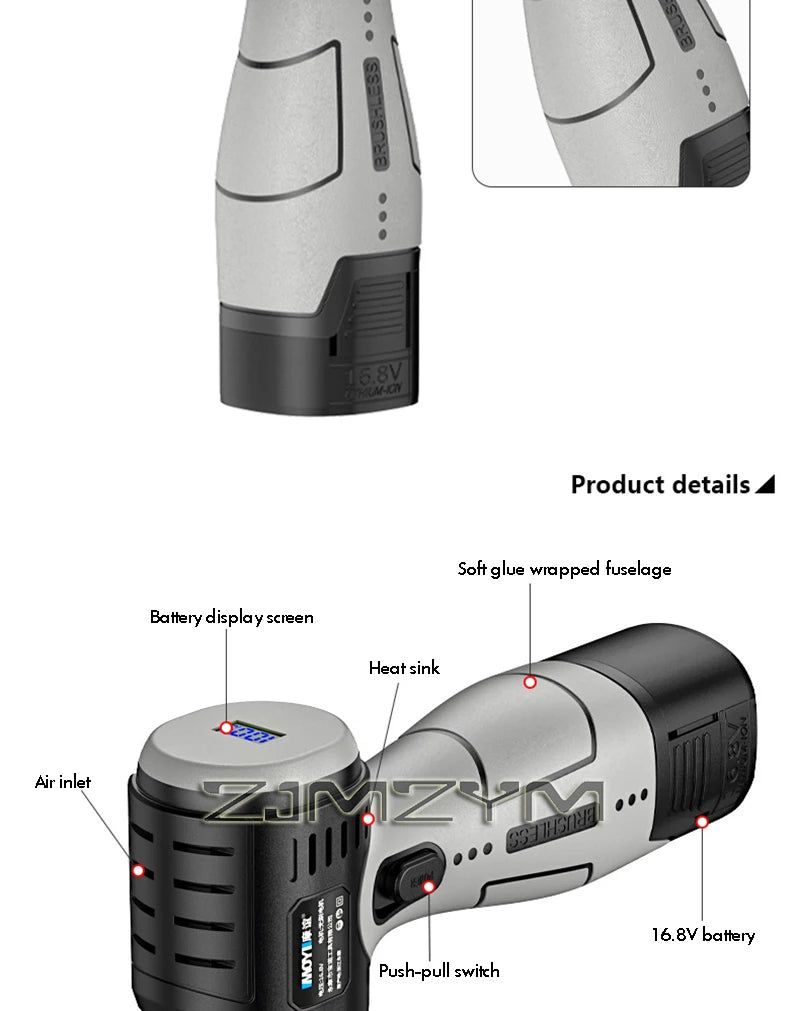 Brushless Mini Angle Grinder Portable Lithium Battery Portable Small  Polishing Grinding Cutting Machine Household Power Tool