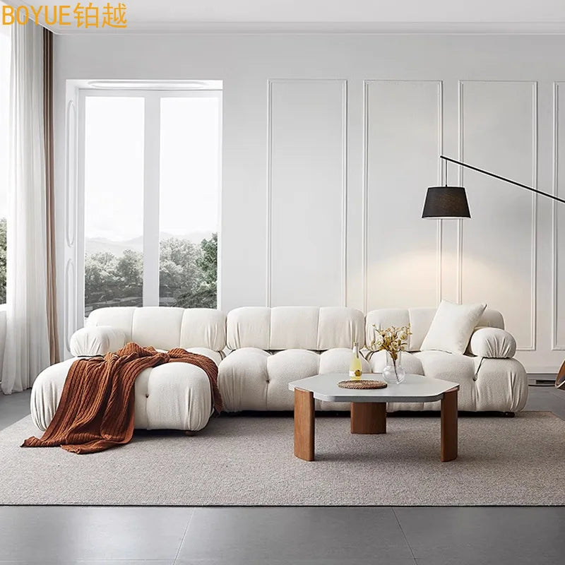 Customized sofa tofu module sofa living room free combination square lamb wool sofa