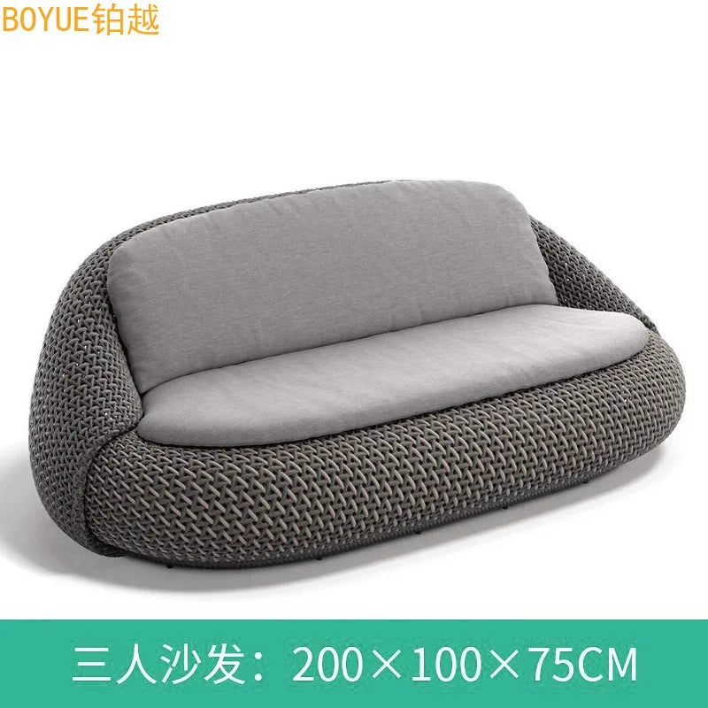 Outdoor rattan sofa B & B terrace balcony rain and sun protection coffee table combination villa garden furniture outdoor
