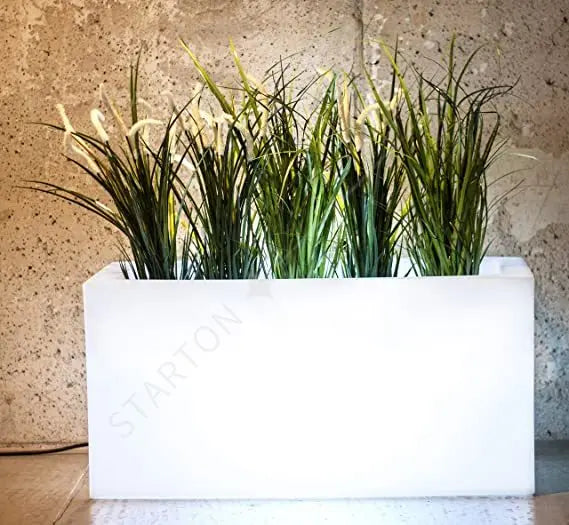 Solar-Charged Large Glowing LED Garden Light Illuminated Outdoor Flower Pot Planter for Home Planter Solar Outdoor Illuminated
