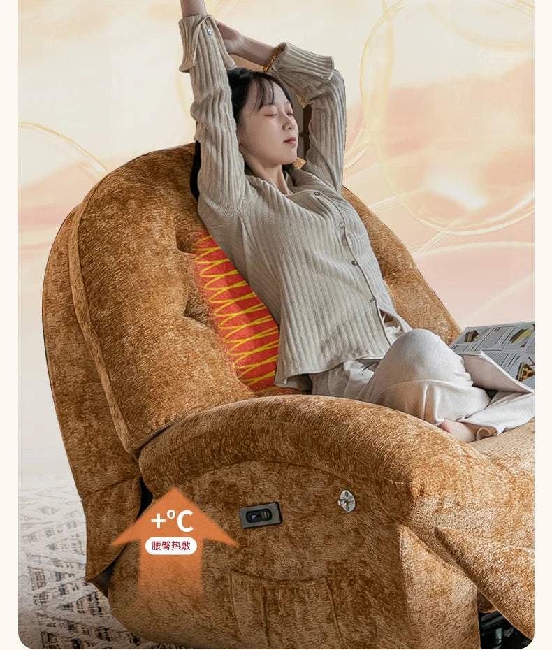 Massage Heating USB Sofa Luxury RotatableVoice Control Single Small Chaise Couch Lounge Modern Velvet Divano Soggiorno Furniture