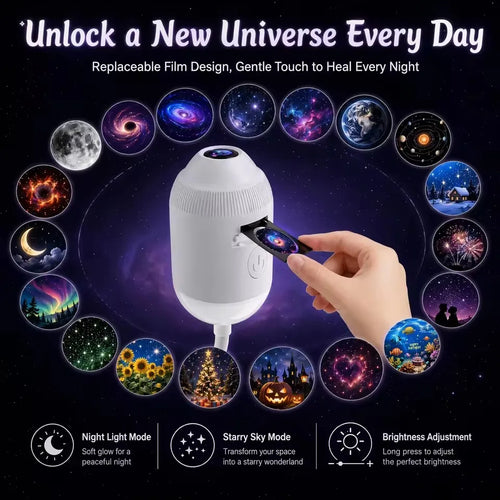 24 Projection Slides USB Plug-in Galaxy Star Projector Night Light Nebula Aurora Starry Sky Projector Light For Bedroom Decor