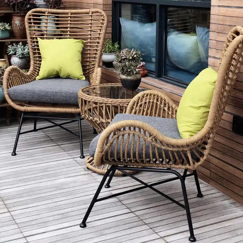 Rattan Patio Furniture Set Outdoor Wicker Bistro Chairs for Garden Use