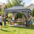 11x11 Pop Up Gazebo with Netting, Canopy Tent, Gray