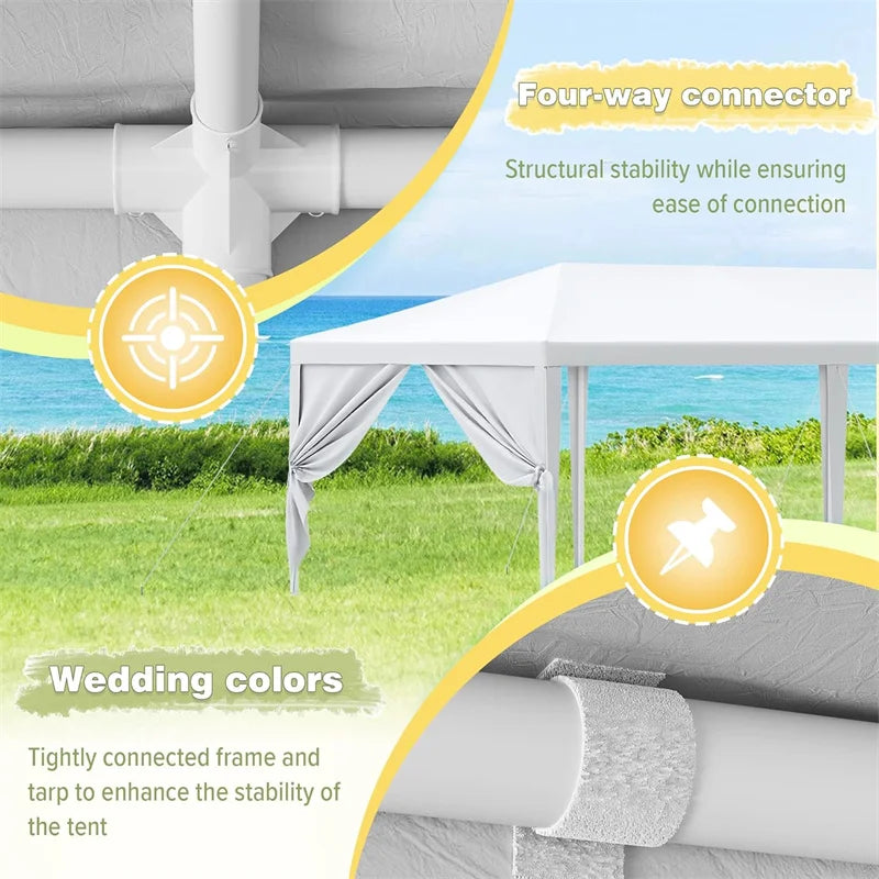 10x10 10x20 10x30ft Pop Up Party Tent Heavy Duty Gazebo Canopy with Removable Sidewalls | Waterproof Outdoor Wedding Tent, BBQ Pavilion & Event Shelter | Portable Backyard Sunshade Canopy Top