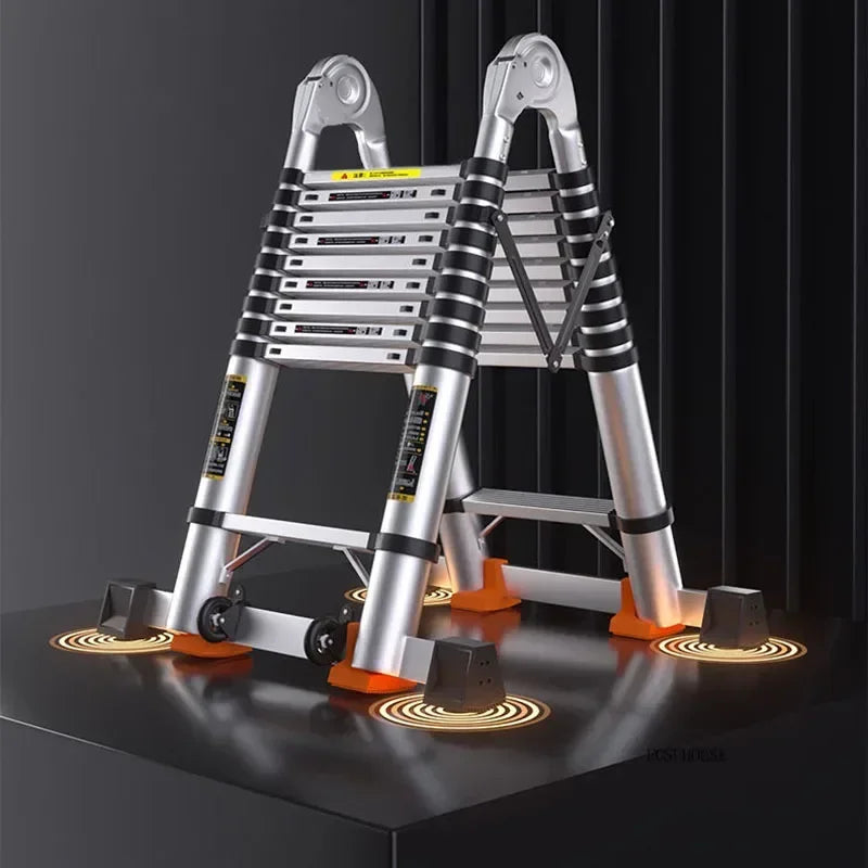 Folding Ladder for Construction Site Metal Telescopic Modern Thickened Ladders Creative Multifunctional Step Ladders for Home G