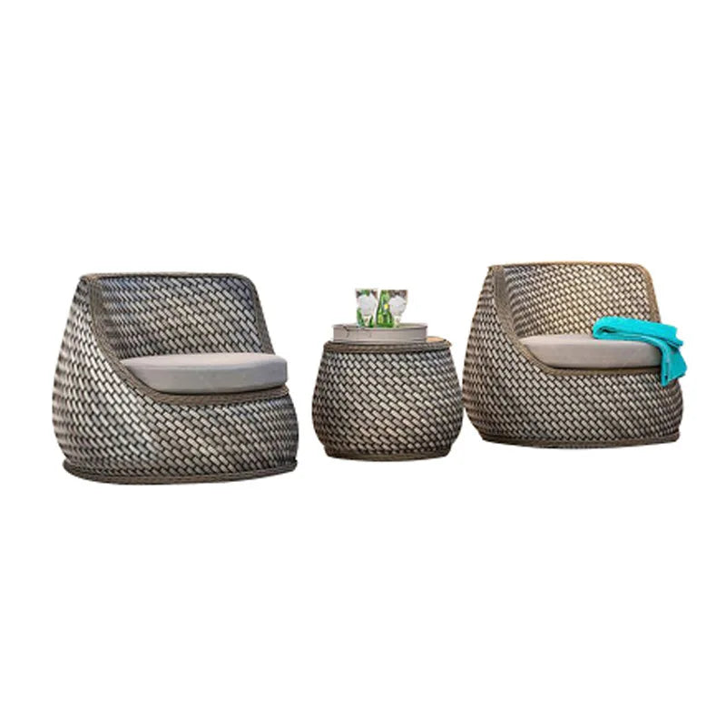 Nordic outdoor double rattan sofa art living room balcony rattan chair waterproof sunscreen courtyard casual