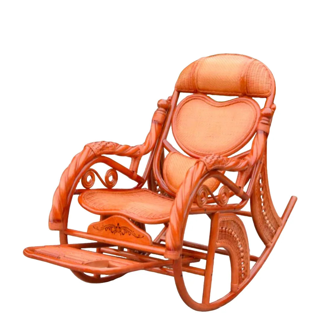 Home Balcony Leisure True Vine Elderly Rocking Chair Reliable Back Braided Rattan Chair Living Room
