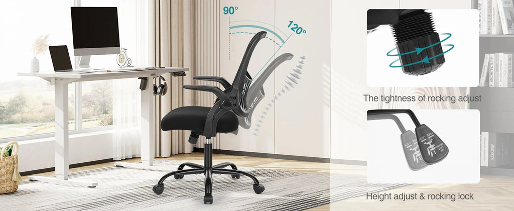 JHK Ergonomic Mid-Back Mesh Backrest Office Desk Chair Computer Lumbar Support Rolling Swivel Gaming Chairs With Wheels For Home