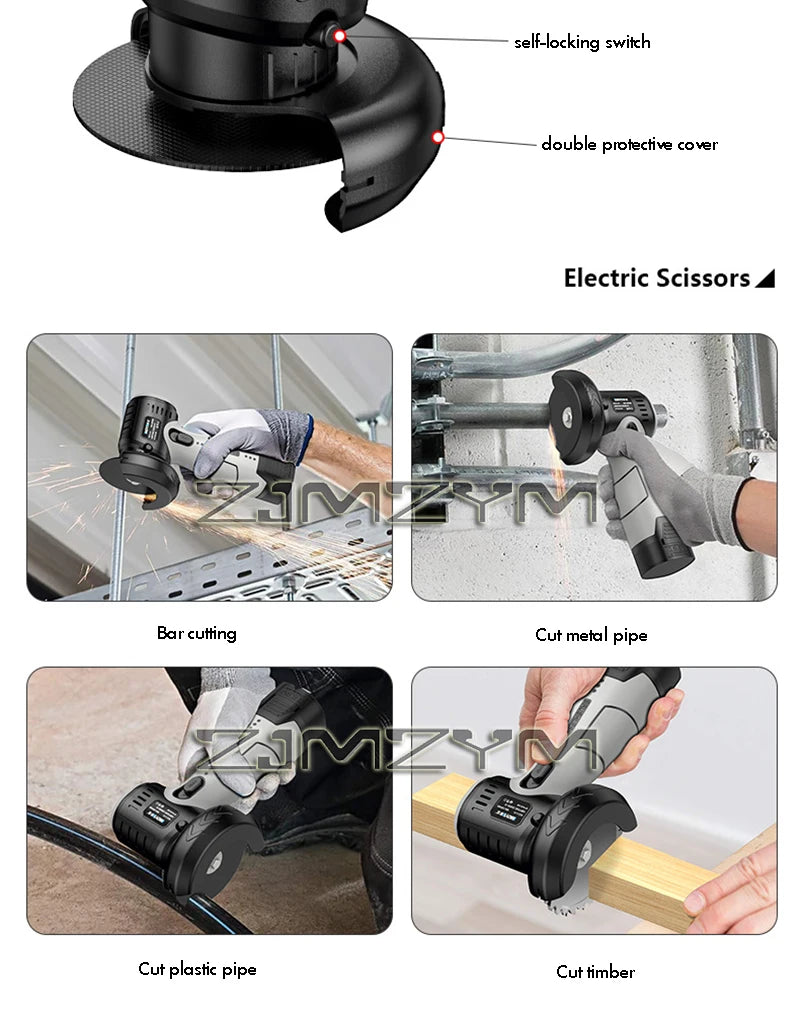 Brushless Mini Angle Grinder Portable Lithium Battery Portable Small  Polishing Grinding Cutting Machine Household Power Tool