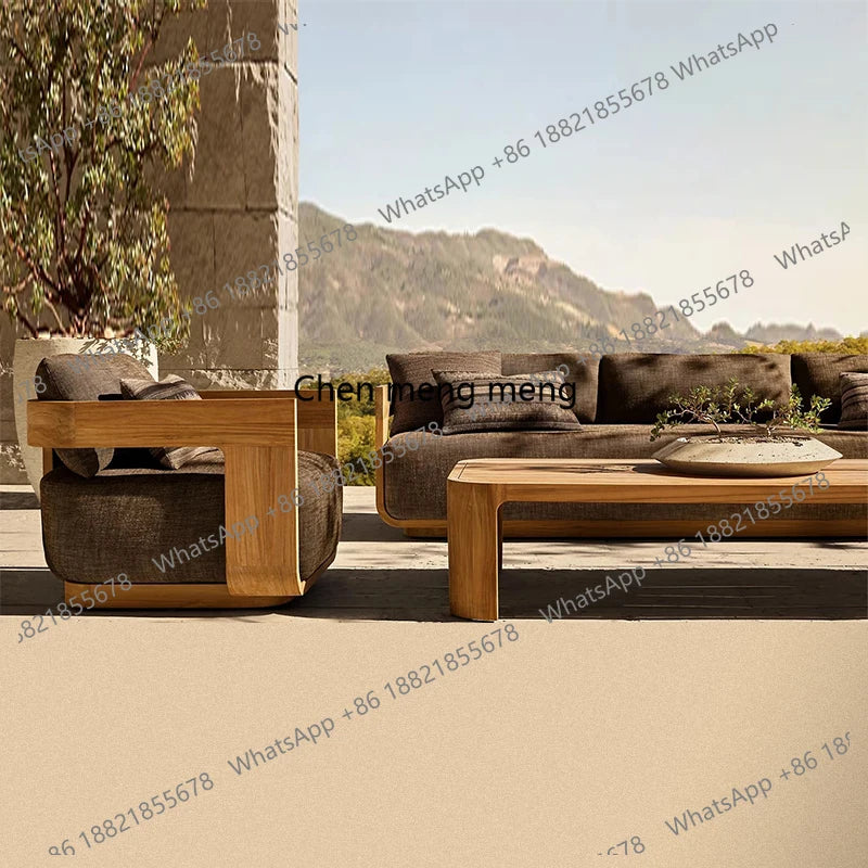 High-End Teak Solid Outdoor Furniture Direct Sales From Manufacturer For Garden Sofa Courtyard Park Hotel Leisure Villa