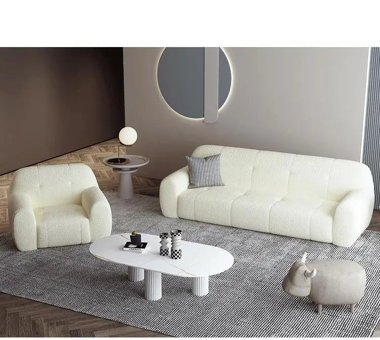 Elegant Cream Hotel Living Room Sofa Modern Velvet Fabric Living Room Sofa Couches Designer White Wooden Sofa Set for Home