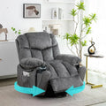 Recliner Chair with Swivel Glider Base for Living Room, Overstuffed Rocker Recliner with Foldable Armrest & Hidden, Customized