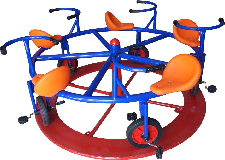 2026 High Quality Plastic Children's Entertainment Carousel Steering Wheel Swivel Chair Customized Color Outdoor Amusement Equip