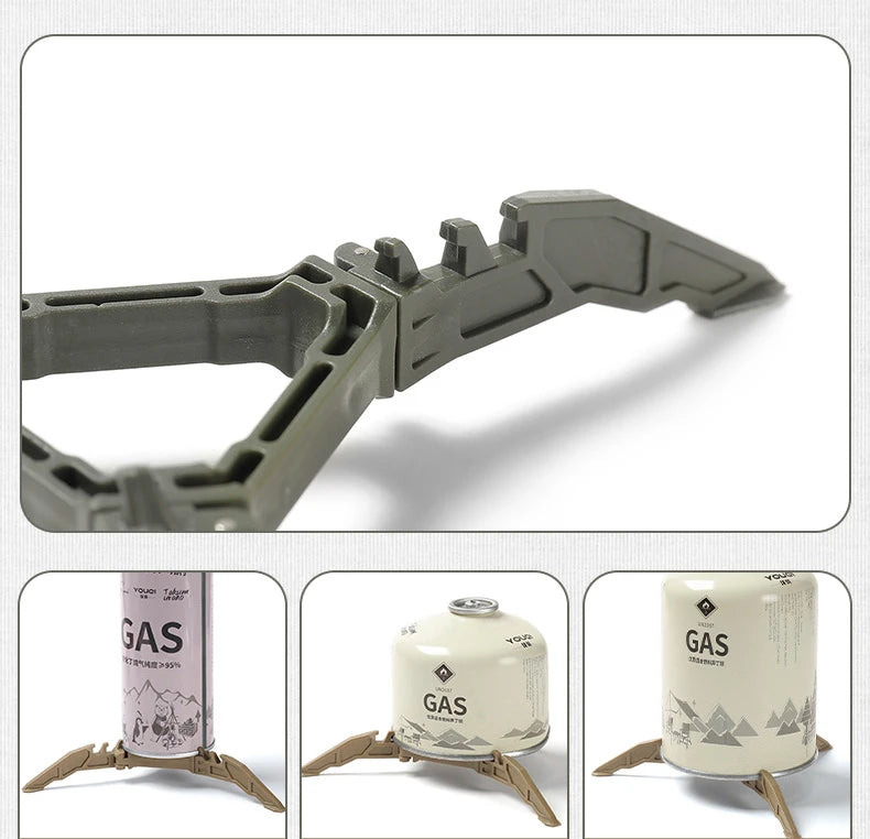 Portable Foldable Gas Bottle Tripod Stand Outdoor Camping Gas Tank Bracket Support Base for Gas Cartridge